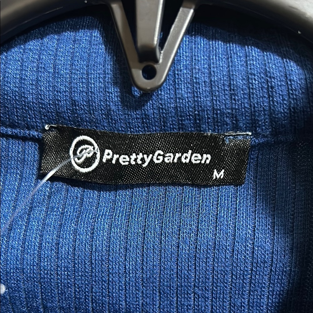 Ribbed Blue Half-Zip Top set with the cuffed pants to match - Picture 3 of 8